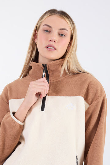 USCO The Wander Fleece in Contrast Brown/Cashmere 45515